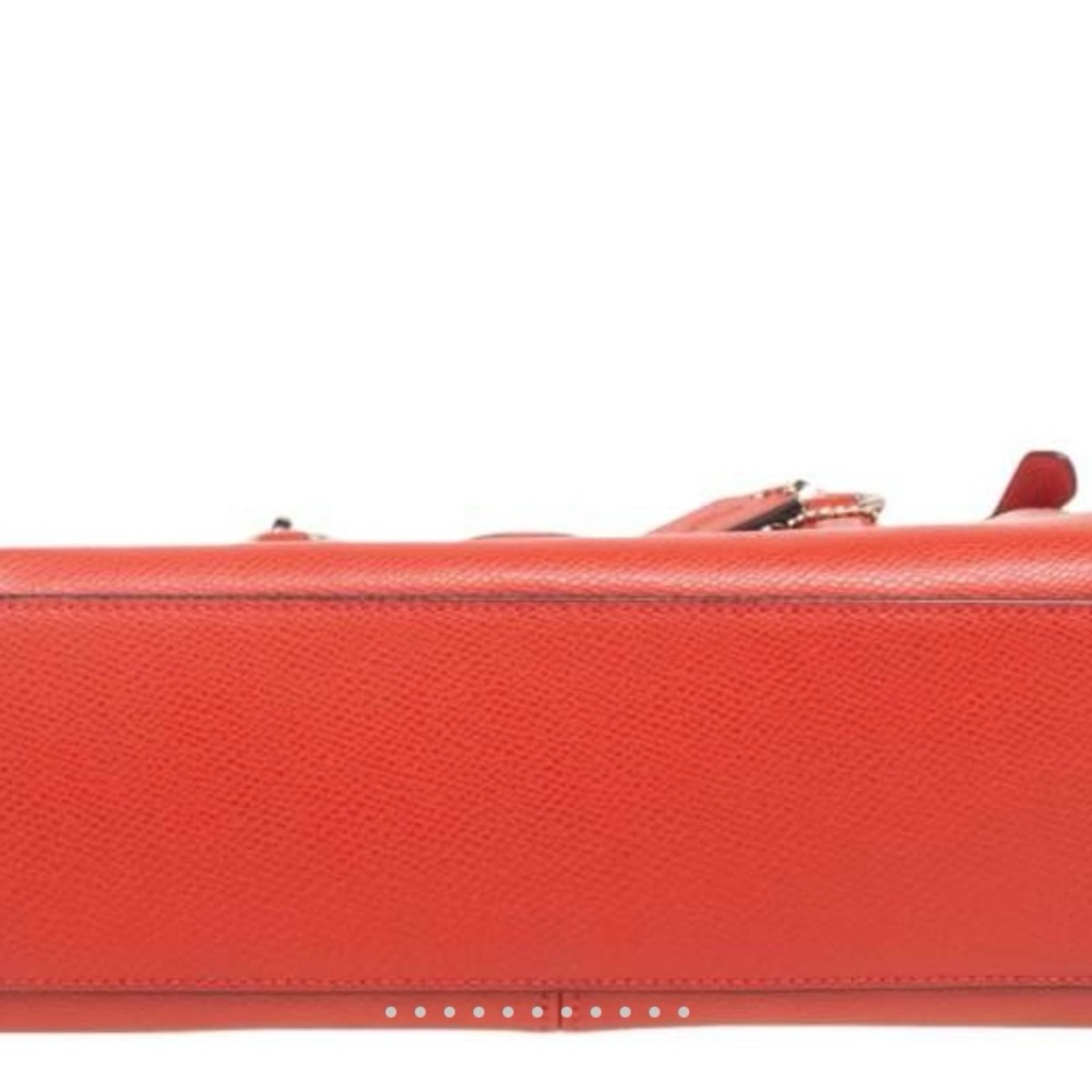 Coach Red Leather Satchel with Crossbody Strap - Picture 7 of 9